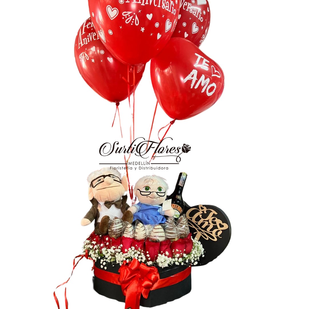 Caja romántica con abuelitos y fresas