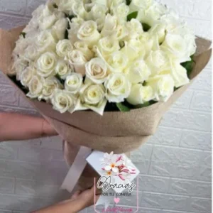PROMO💰Ramillete de 48 rosas blancas