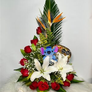 arreglo floral media luna stick