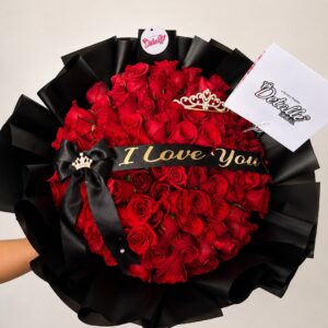 RAMO BUCHON DE 100 ROSAS ROJAS